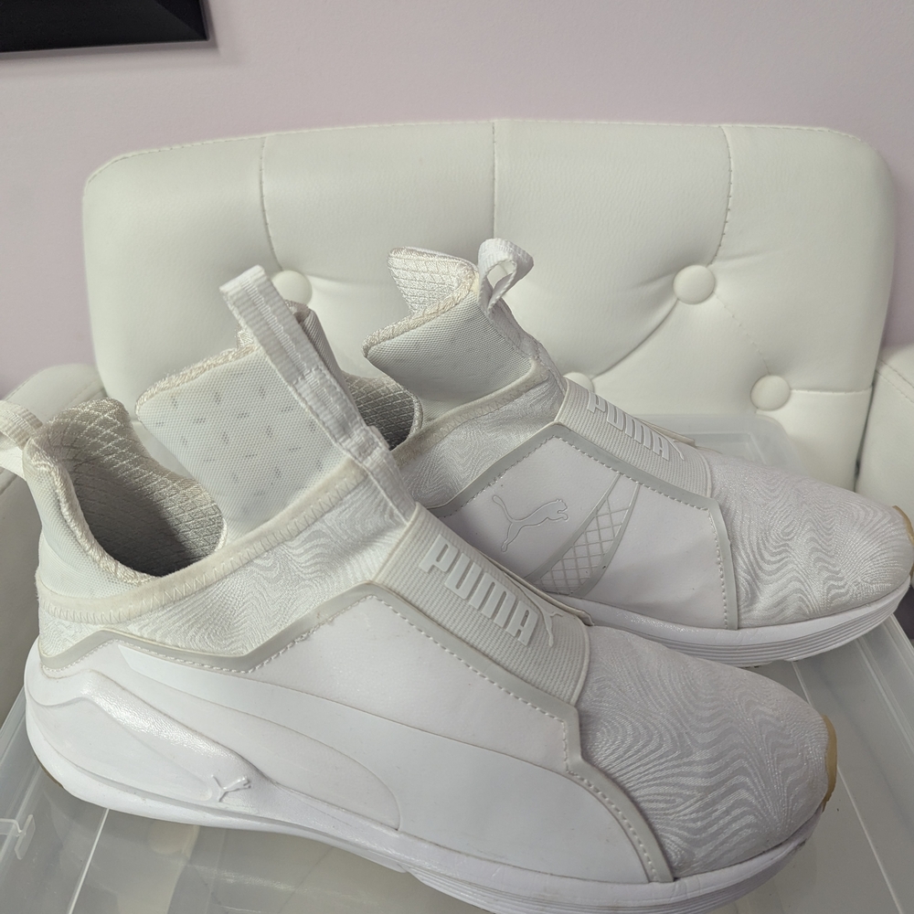 Puma Cream Textured Slip-On Shoes